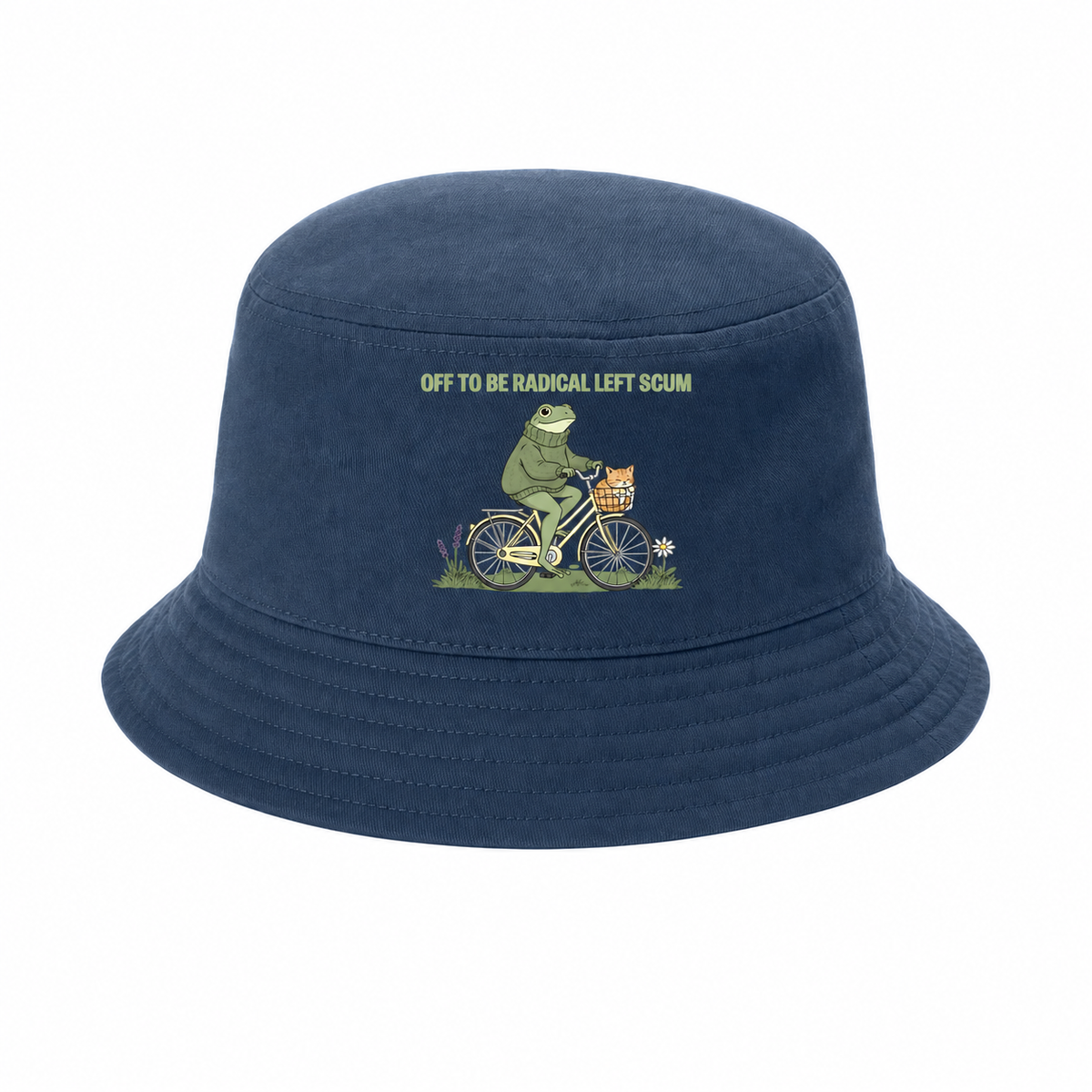 Frog Biking 'Off To Be Radical Left Scum' Bucket Hat