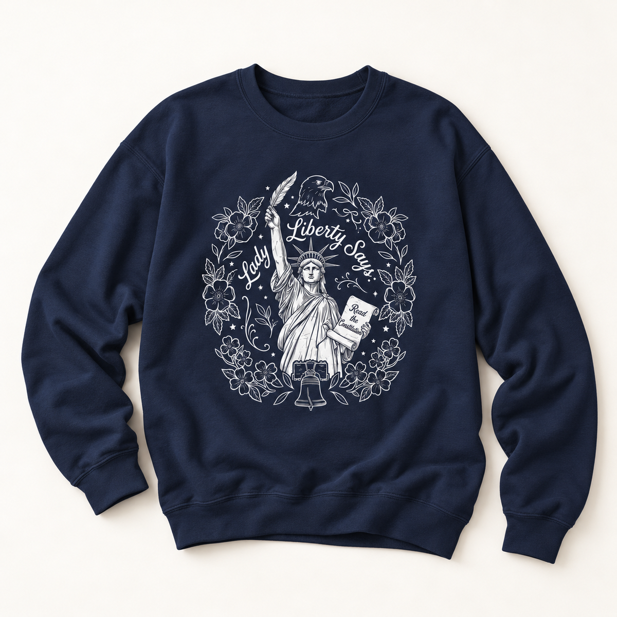 Sweatshirt — Lady Liberty Says Read the Constitution Crewneck Sweatshirt