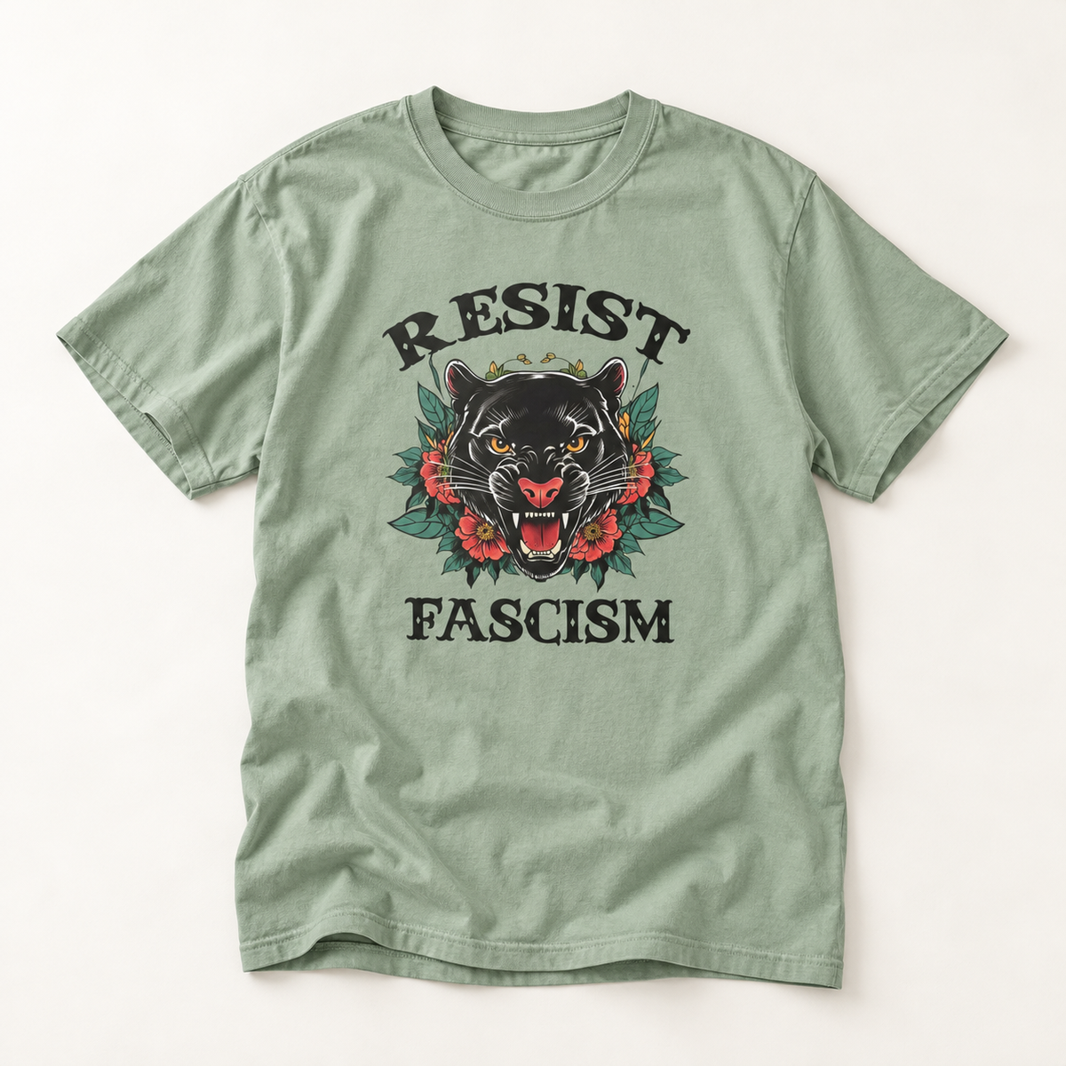 Resist Fascism Unisex Garment-Dyed T-Shirt - Empowering Statement Tee