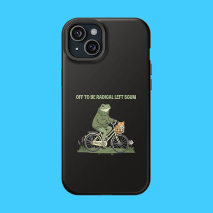 Portland Frog Radical Left Scum Magnetic Phone Case – Dual Layer Impact Resistant Cover | Funny Political Humor MagSafe iPhone & Samsung Case