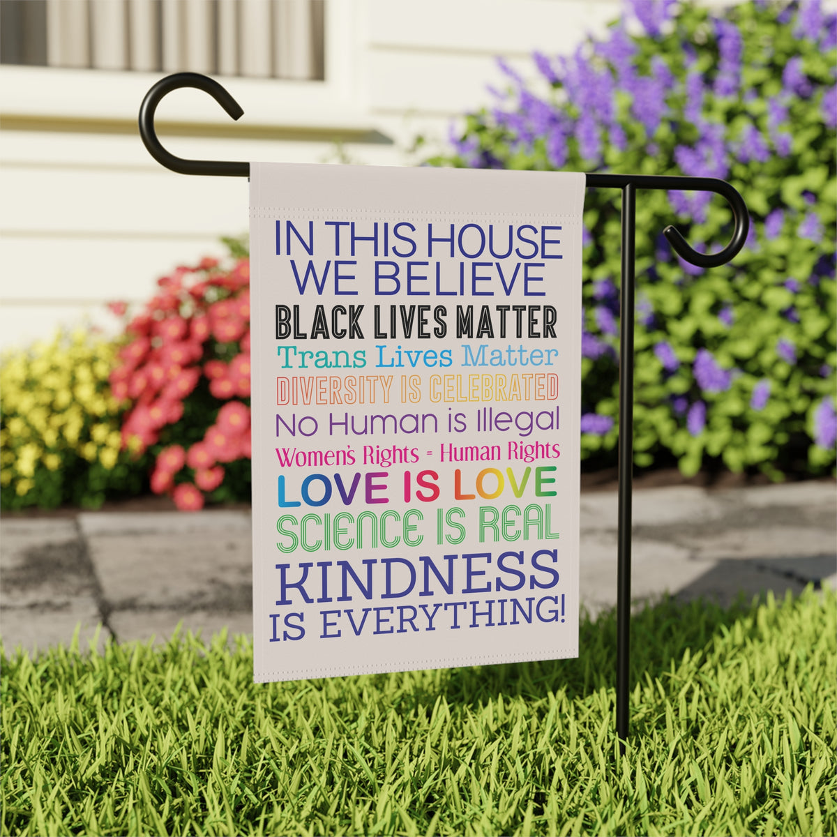 In This House We Believe Garden Banner