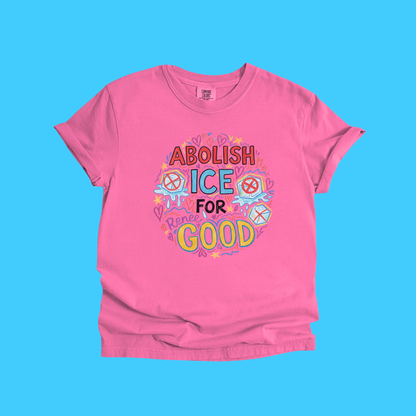 Abolish ICE T-Shirt – Garment Dyed Heavyweight Tee | Human Rights Activist Protest Shirt
