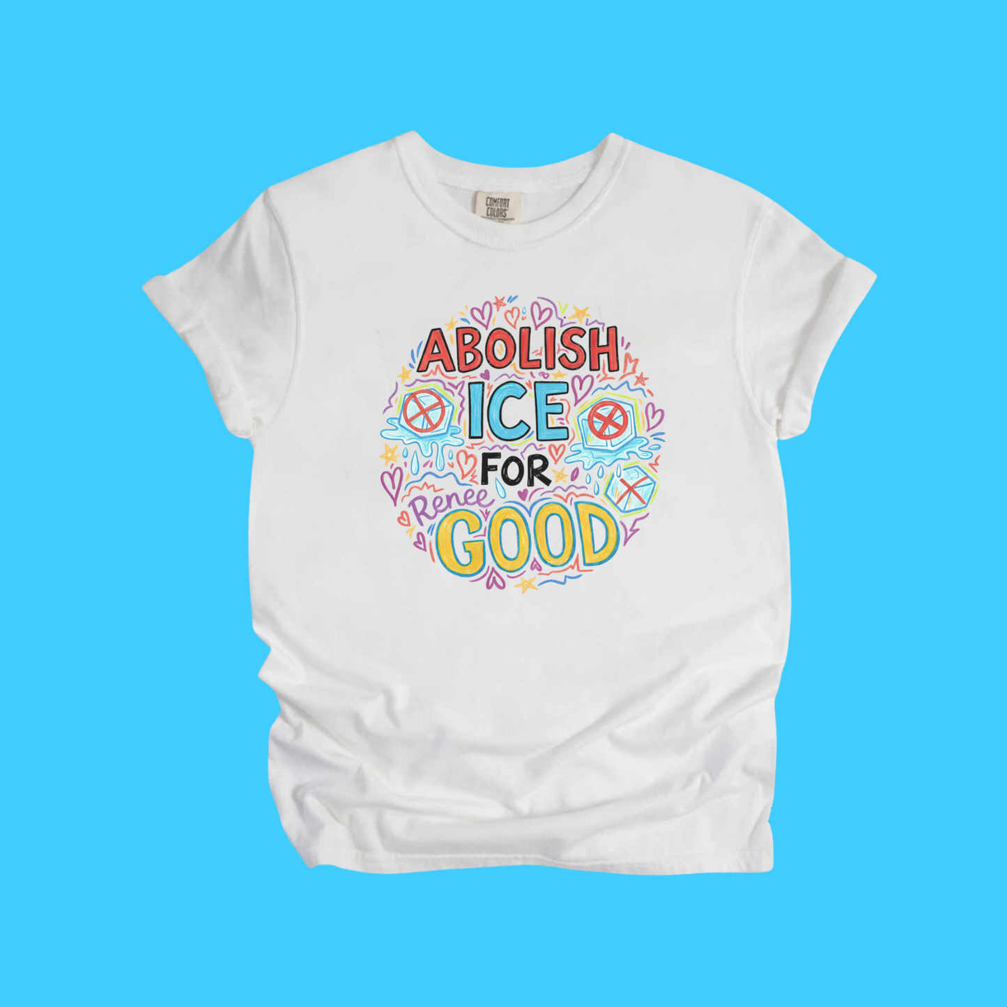 Abolish ICE T-Shirt – Garment Dyed Heavyweight Tee | Human Rights Activist Protest Shirt