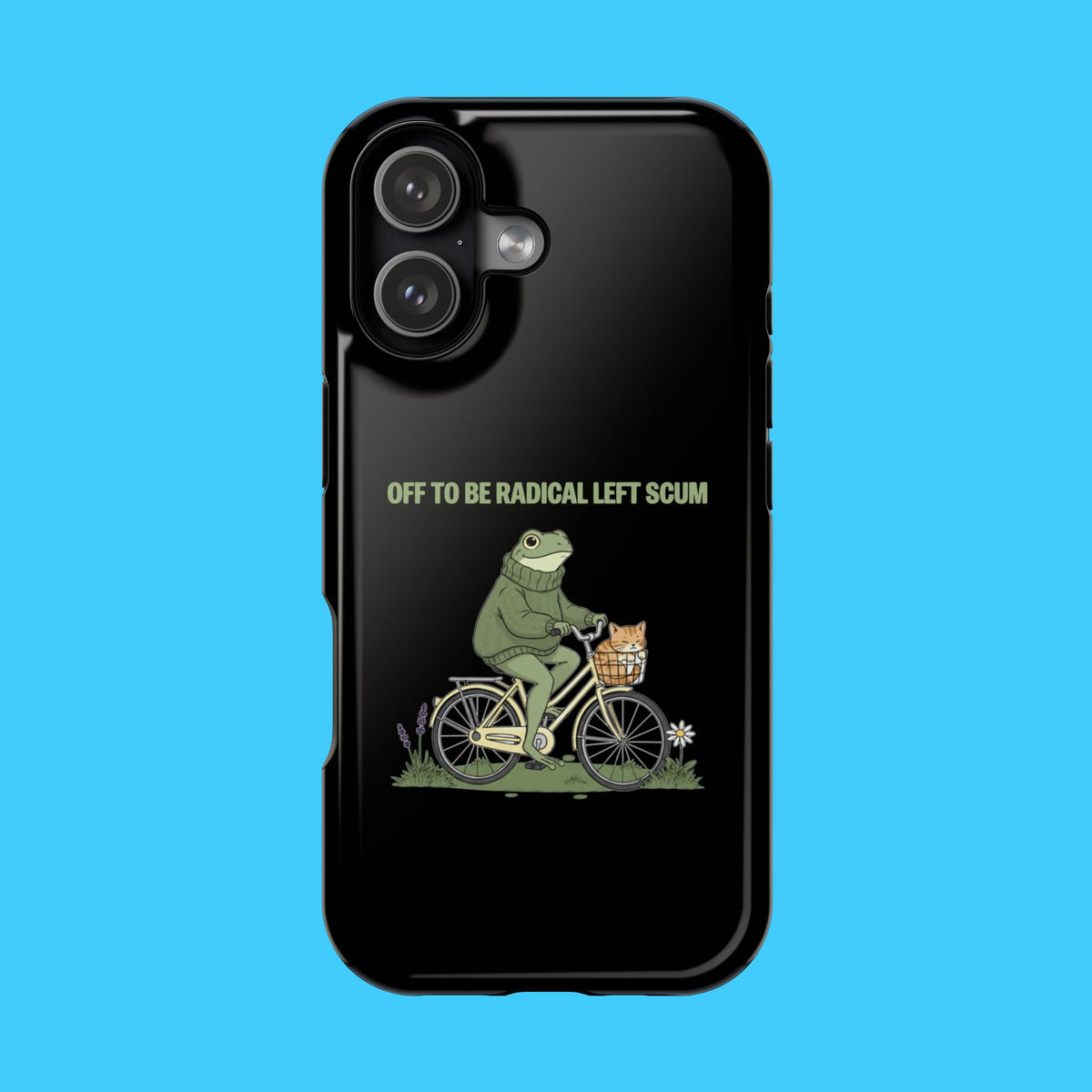 Portland Frog Radical Left Scum Magnetic Phone Case – Dual Layer Impact Resistant Cover | Funny Political Humor MagSafe iPhone & Samsung Case