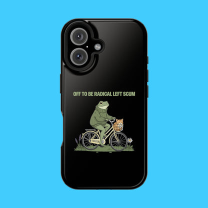 Portland Frog Radical Left Scum Magnetic Phone Case – Dual Layer Impact Resistant Cover | Funny Political Humor MagSafe iPhone & Samsung Case