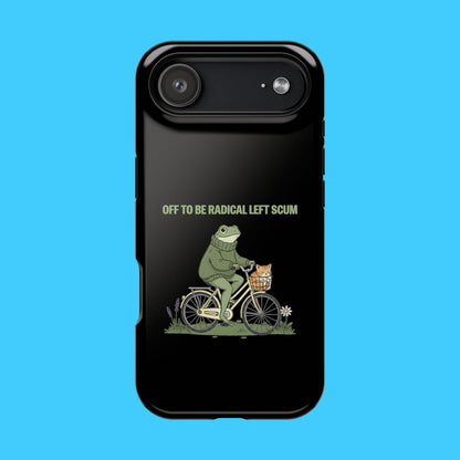 Portland Frog Radical Left Scum Magnetic Phone Case – Dual Layer Impact Resistant Cover | Funny Political Humor MagSafe iPhone & Samsung Case
