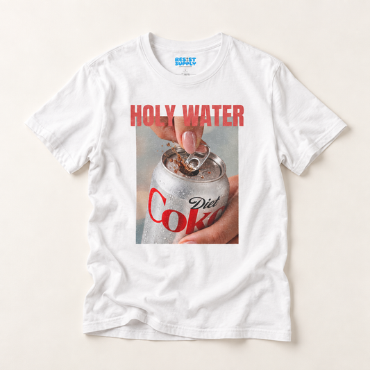 Holy Water T-Shirt — Graphic Diet Coke Pop-Top Design