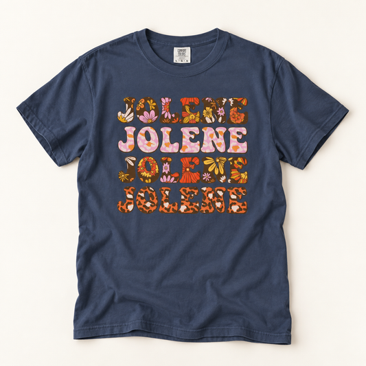 Jolene Jolene Jolene Jolene Floral Retro T-Shirt