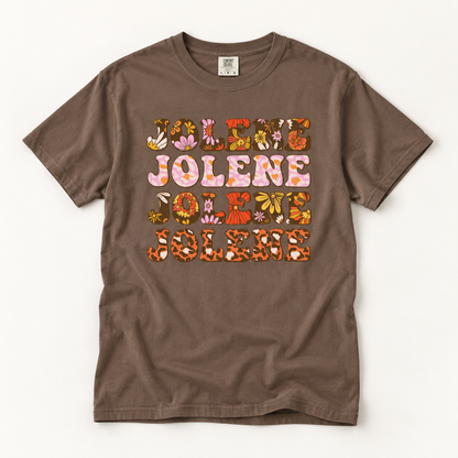 Jolene Jolene Jolene Jolene Floral Retro T-Shirt