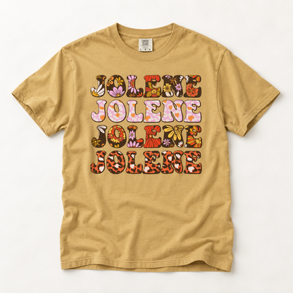 Jolene Jolene Jolene Jolene Floral Retro T-Shirt