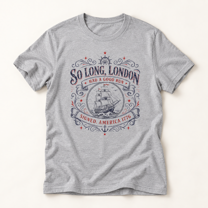 So Long, London Vintage Ship T-Shirt — Patriotic Graphic Tee