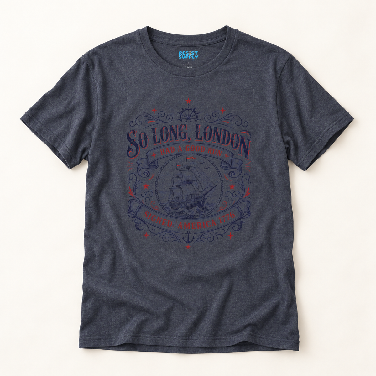 So Long, London Vintage Ship T-Shirt — Patriotic Graphic Tee