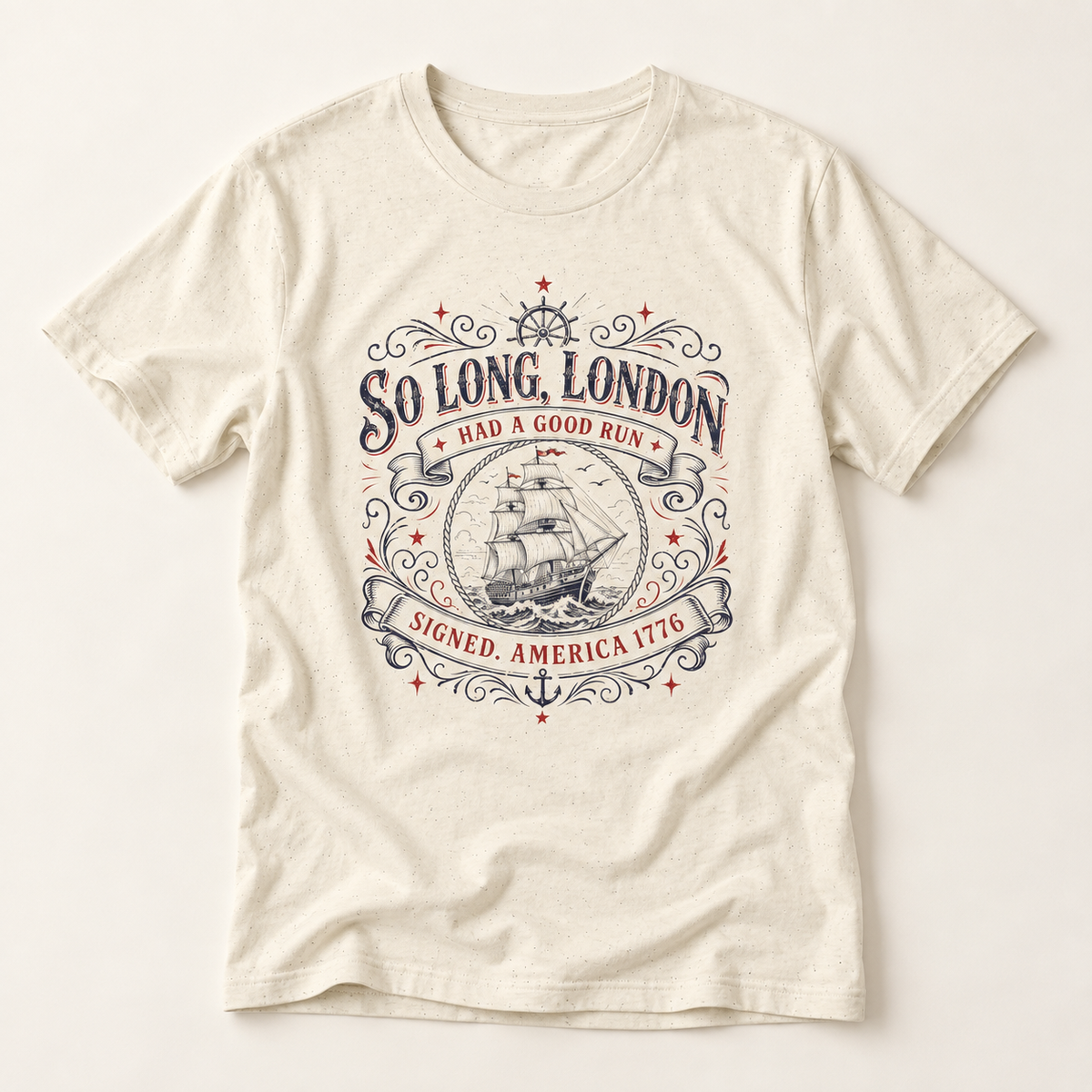 So Long, London Vintage Ship T-Shirt — Patriotic Graphic Tee