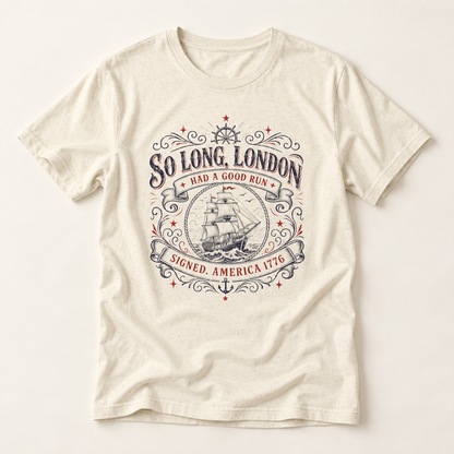 So Long, London Vintage Ship T-Shirt — Patriotic Graphic Tee