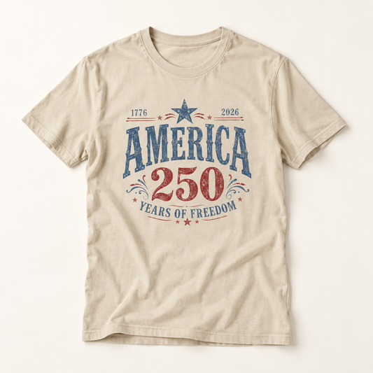 America 250 T-Shirt — 1776–2026 Years of Freedom Patriotic Tee