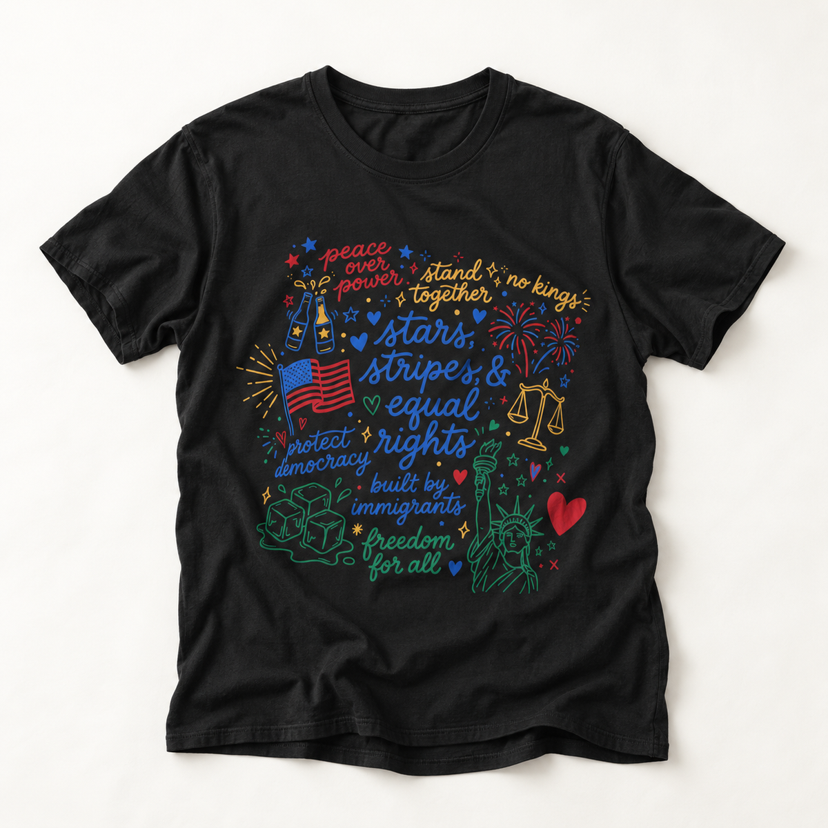Patriotic 'Stars, Stripes & Equal Rights' Graphic T-Shirt
