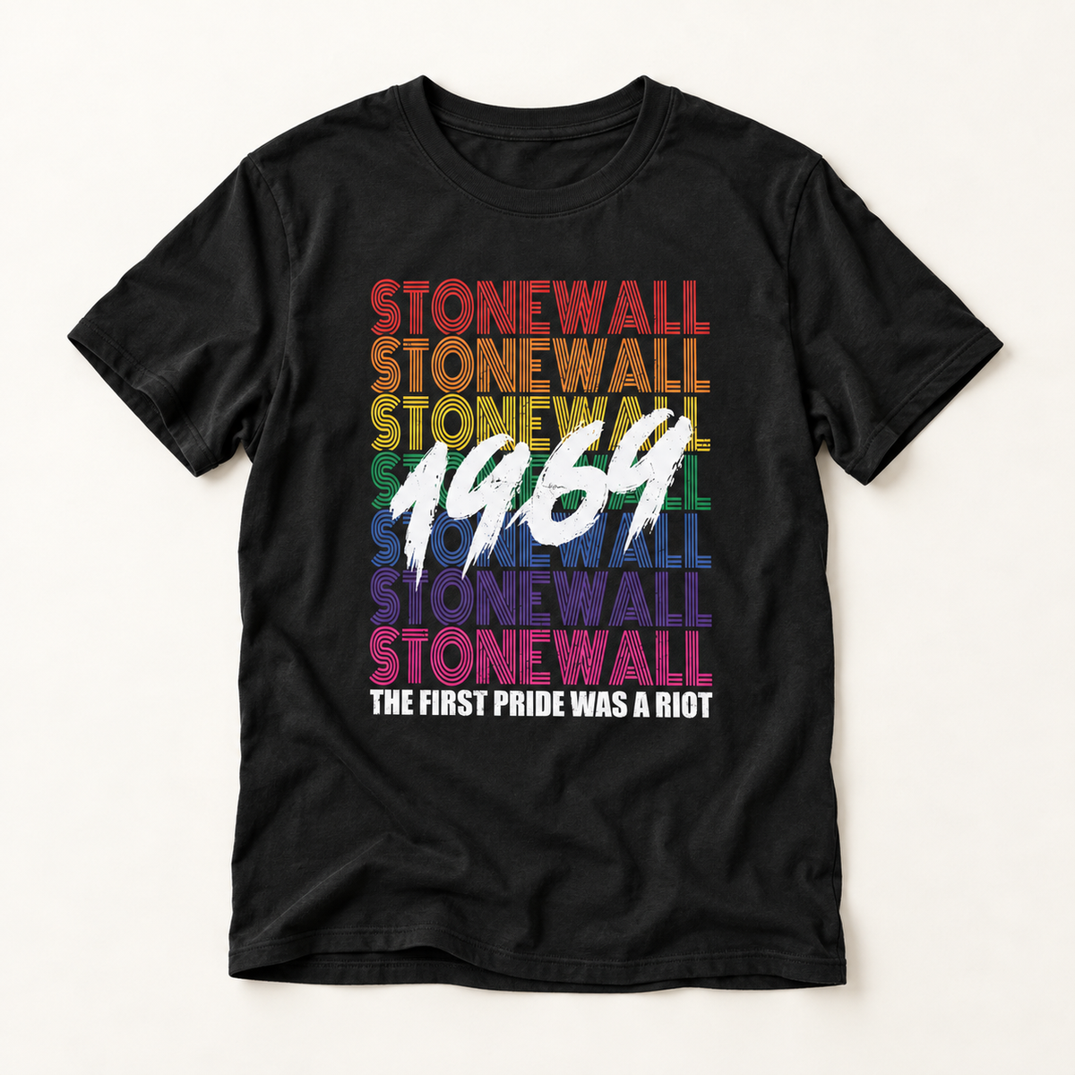 Stonewall 1969 T-Shirt — Retro Pride Rainbow Commemorative Tee