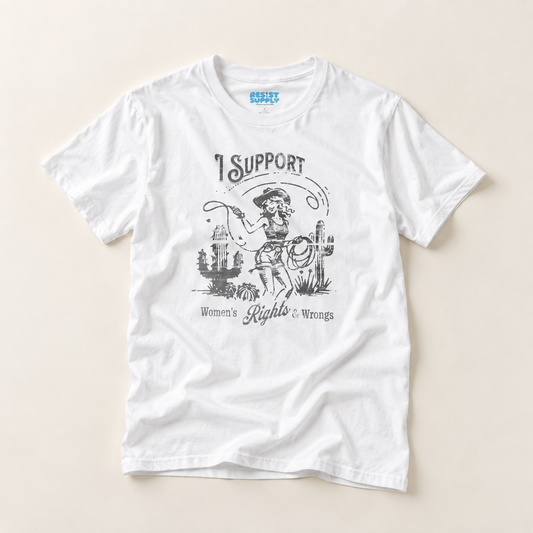 Women's Rights and Wrongs T-Shirt – Vintage Style Feminist Tee | Equality Shirt