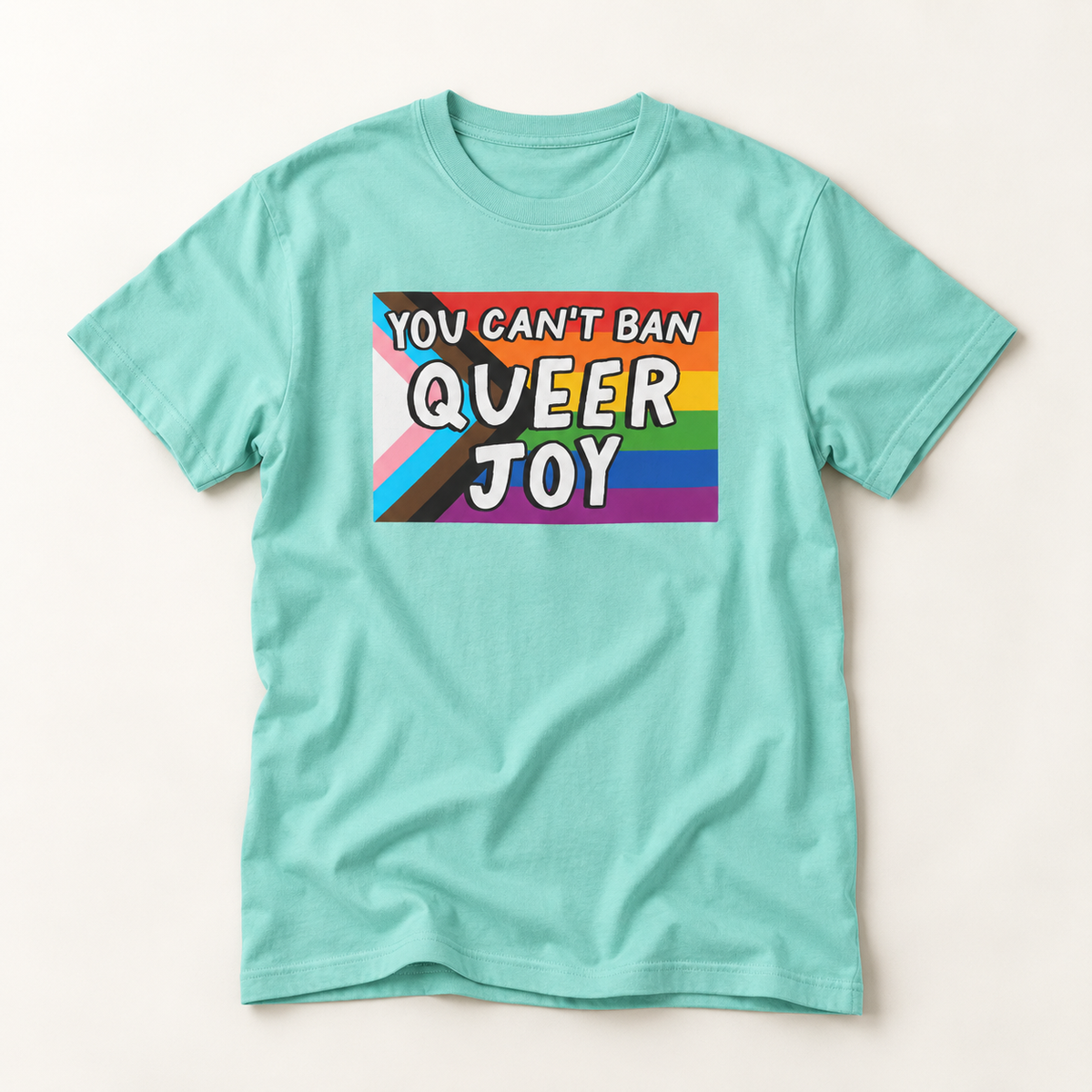 You Can’t Ban Queer Joy T-Shirt – Lightweight Cotton Tee | LGBTQ Pride Statement Activist Shirt