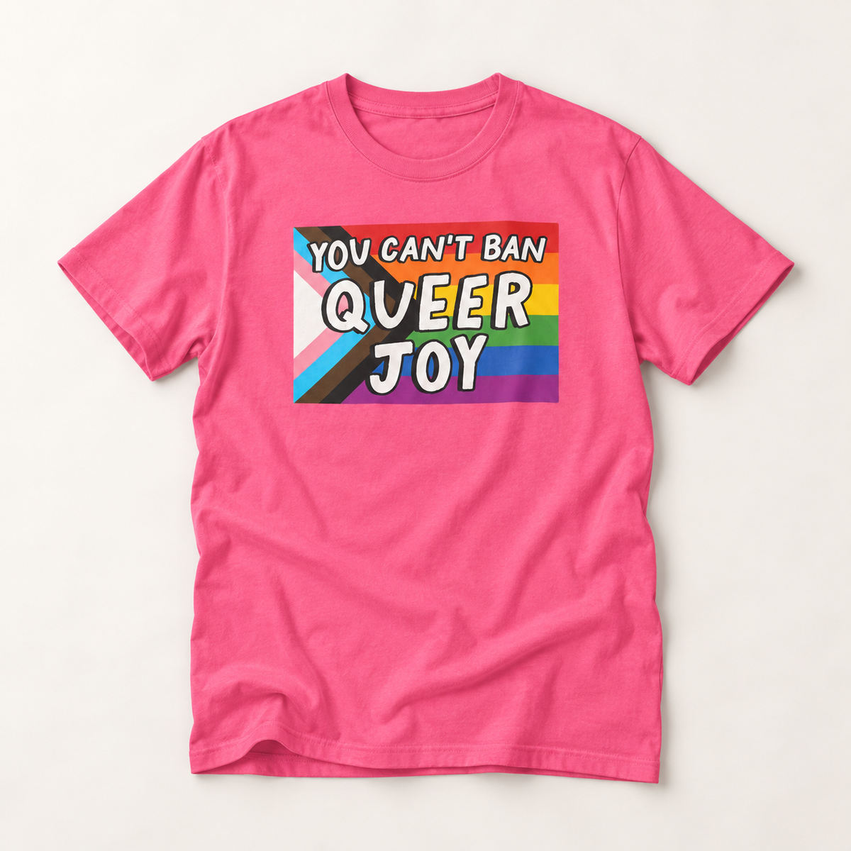 You Can’t Ban Queer Joy T-Shirt – Lightweight Cotton Tee | LGBTQ Pride Statement Activist Shirt