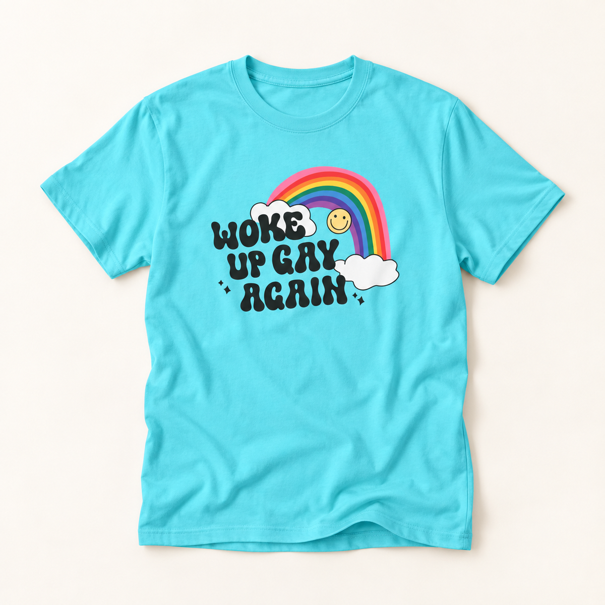 Woke Up Gay Again T-Shirt – Lightweight Cotton Tee | Funny LGBTQ Pride Statement Shirt
