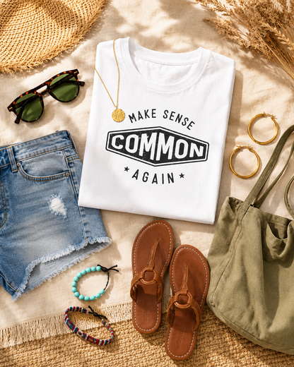 Make Sense Common Again Funny Retro Graphic Top