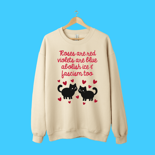 Abolish ICE & Fascism Cat Sweatshirt — Cute Political Crewneck - Resist Supply