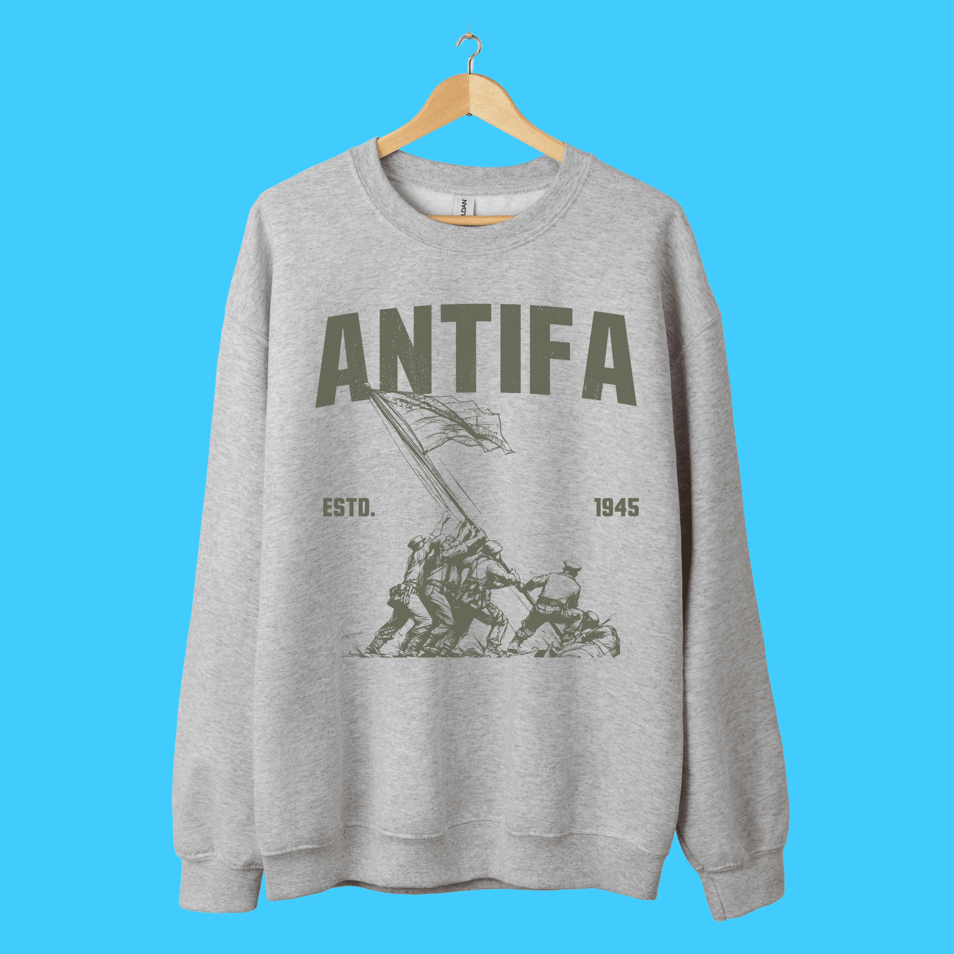 Antifa Raising the Flag at Iwo Jima Sweatshirt - Resist Supply