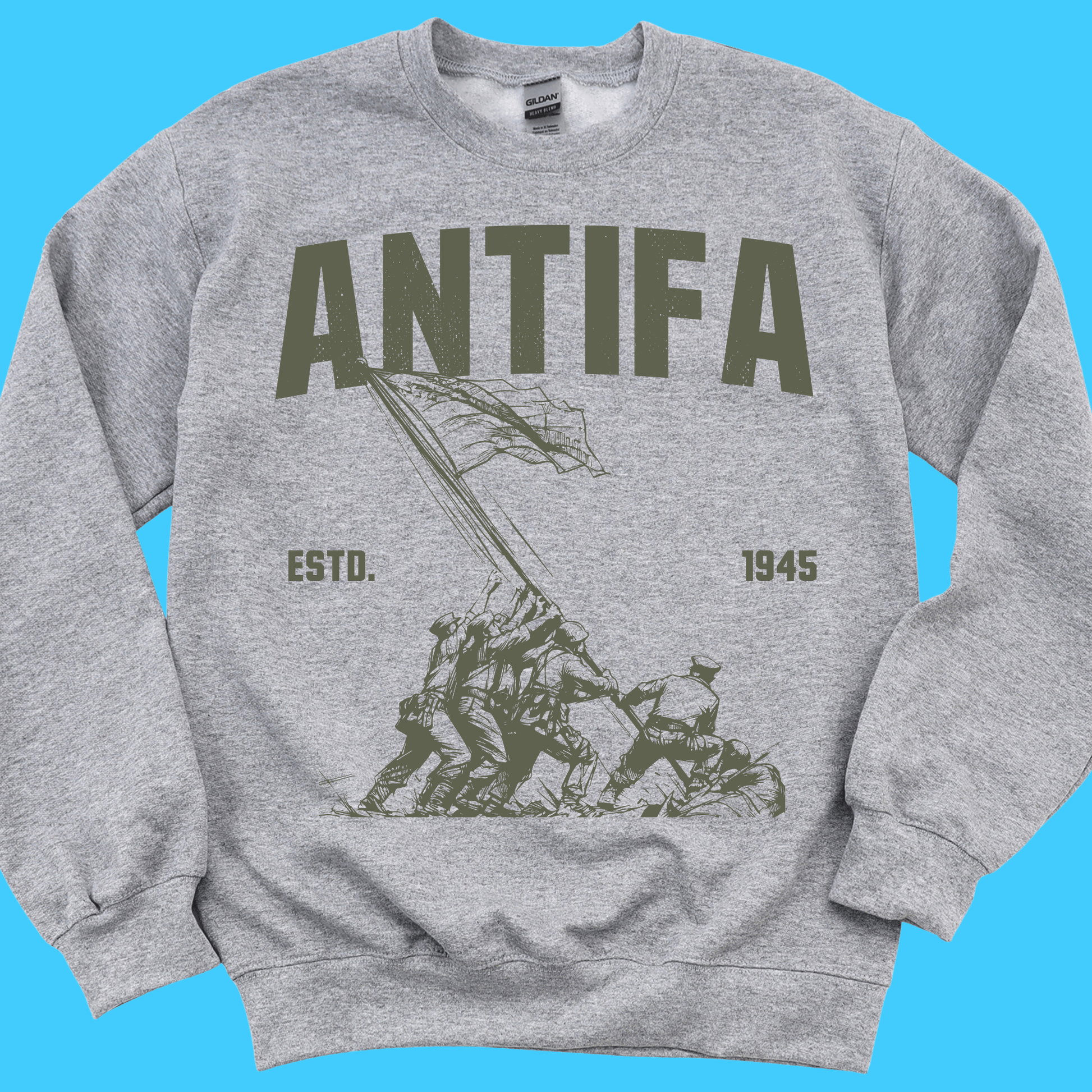 Antifa Raising the Flag at Iwo Jima Sweatshirt - Resist Supply