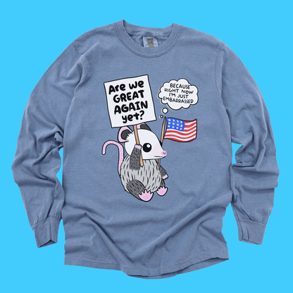 ARE WE GREAT YET? LONG SLEEVE TEE - Resist Supply