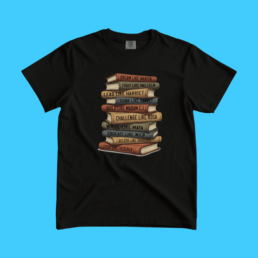 Black Leaders Book Stack T-Shirt - Resist Supply