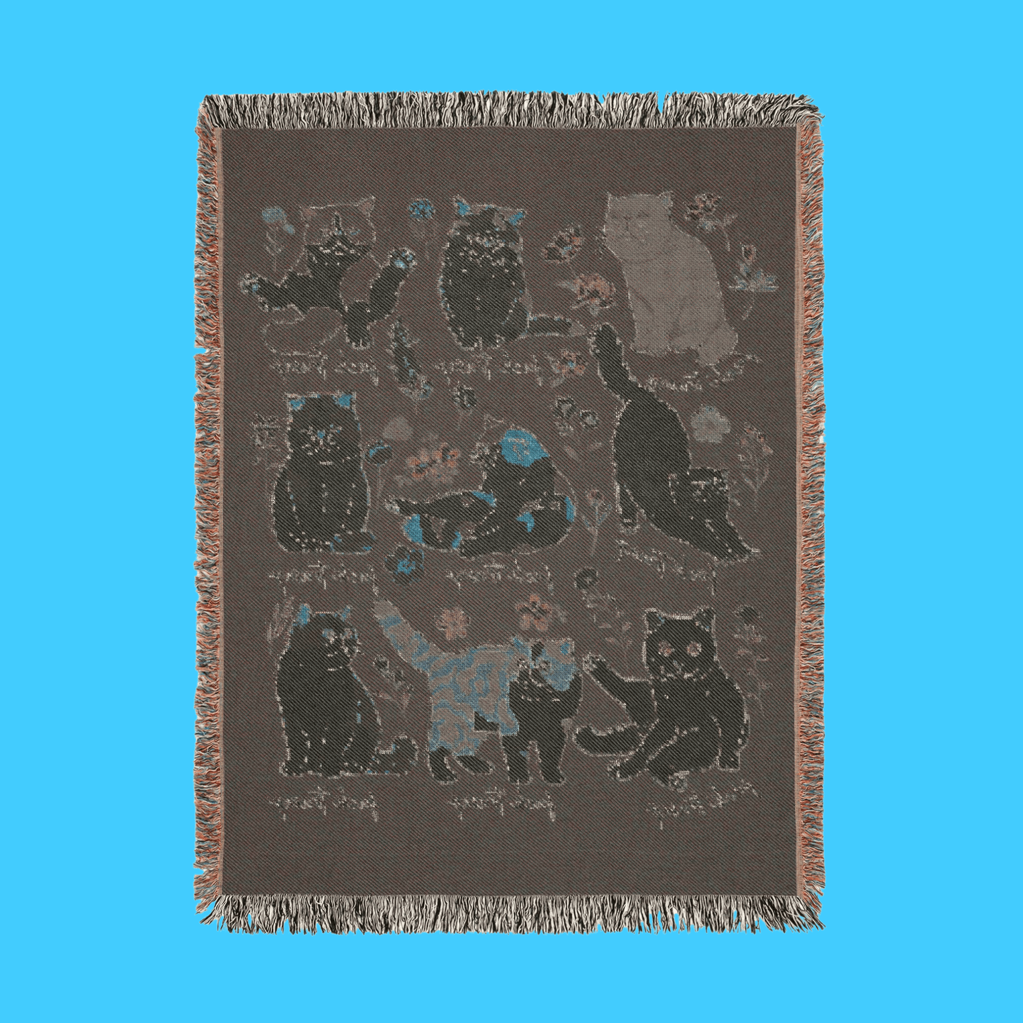 Cat Pattern Woven Blanket – Cute Cats w/Subtle F*ck Trump Throw - Resist Supply