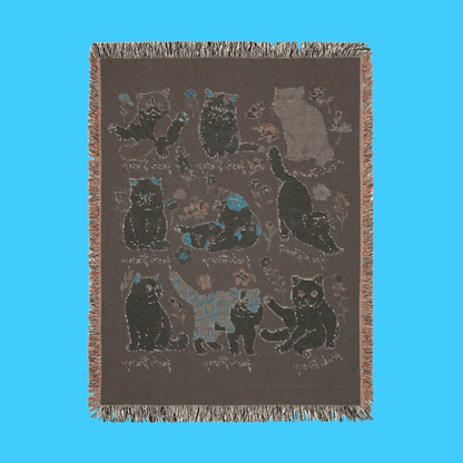 Cat Pattern Woven Blanket – Cute Cats w/Subtle F*ck Trump Throw - Resist Supply