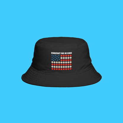 Democracy Has No King American Flag Daisy Bucket Hat - Resist Supply