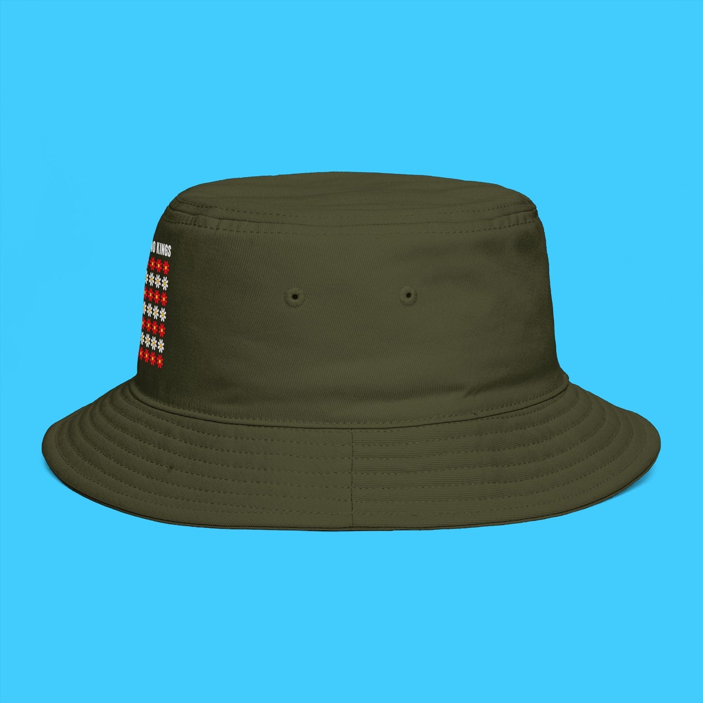 Democracy Has No King American Flag Daisy Bucket Hat - Resist Supply