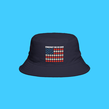 Democracy Has No King American Flag Daisy Bucket Hat - Resist Supply
