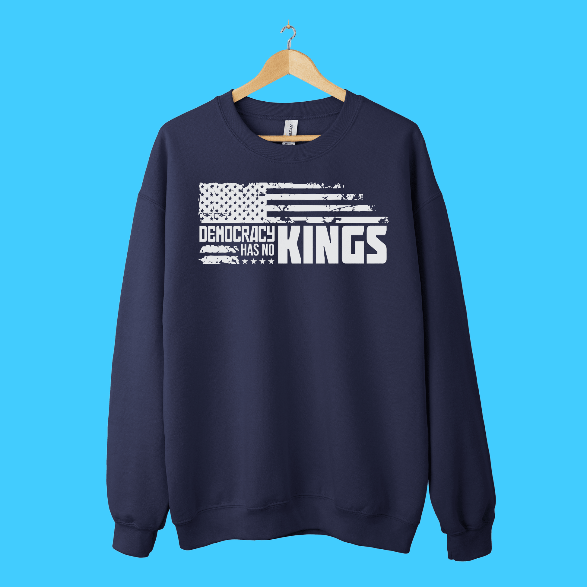 Democracy Has No Kings Distressed Flag Graphic Sweatshirt - Resist Supply