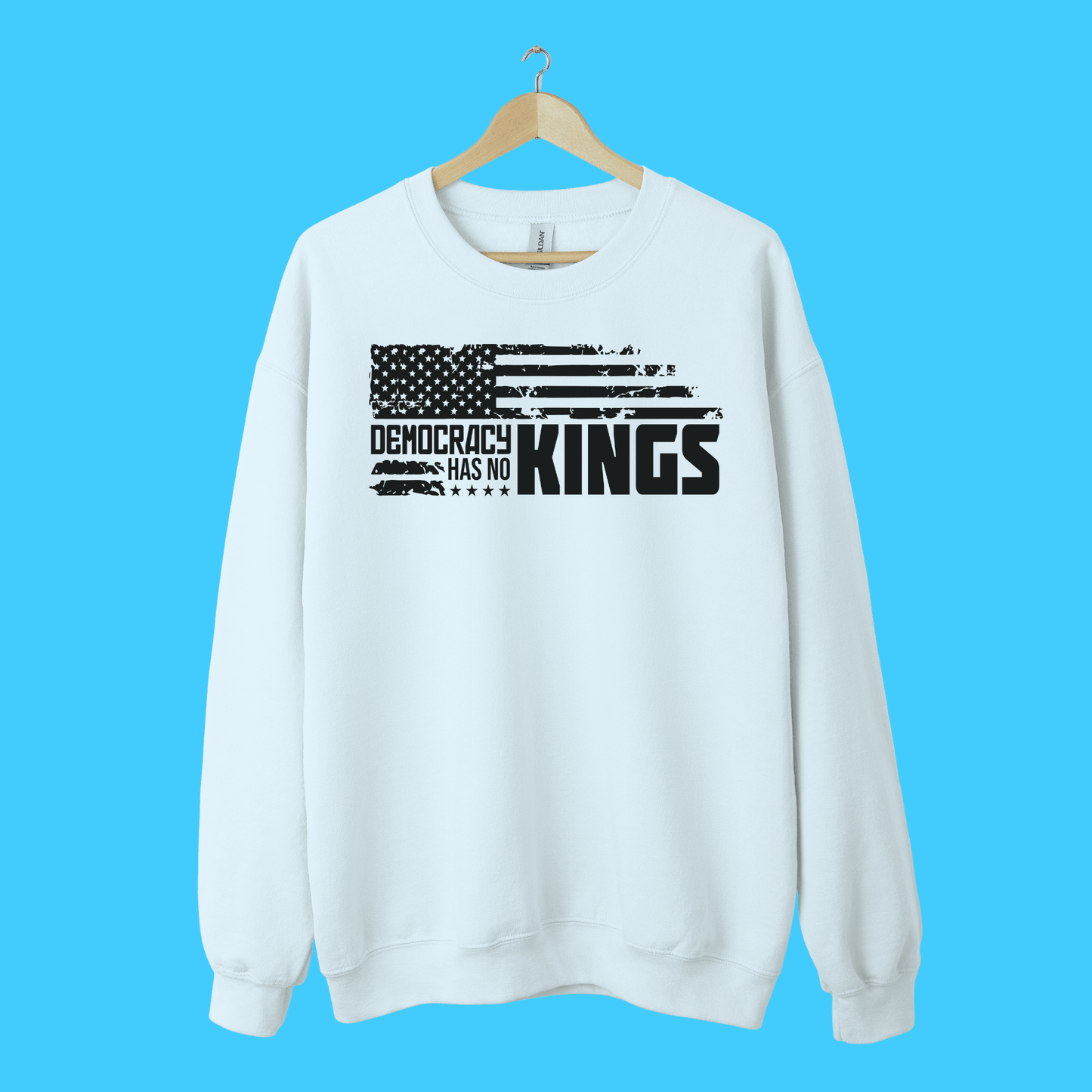 Democracy Has No Kings Distressed Flag Graphic Sweatshirt - Resist Supply