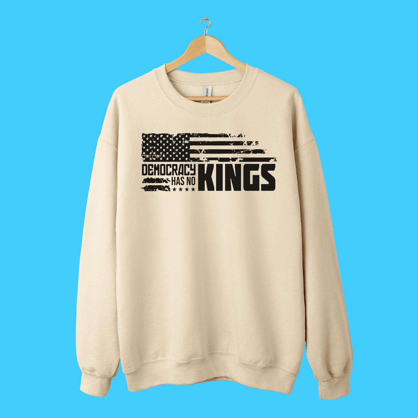 Democracy Has No Kings Distressed Flag Graphic Sweatshirt - Resist Supply