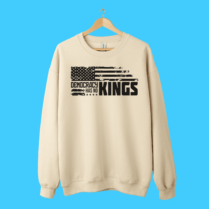 Democracy Has No Kings Distressed Flag Graphic Sweatshirt - Resist Supply