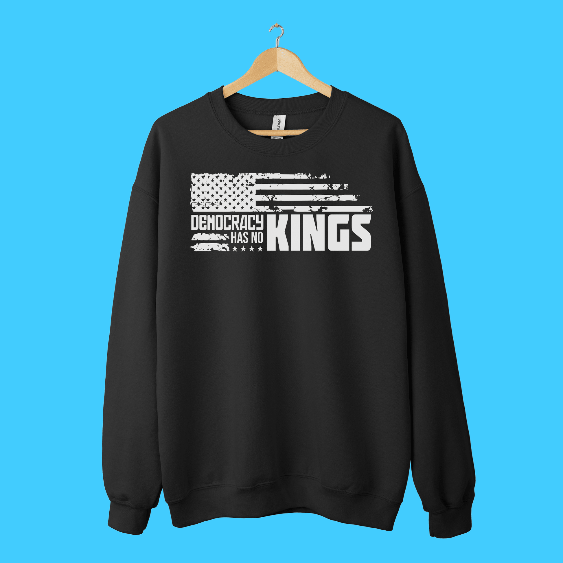 Democracy Has No Kings Distressed Flag Graphic Sweatshirt - Resist Supply