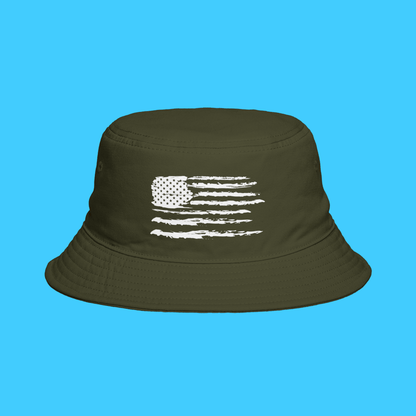 Distressed American Flag Bucket Hat — Patriotic Sun Hat - Resist Supply