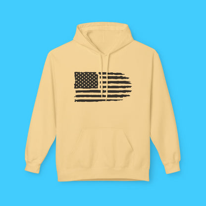 Distressed American Flag Hoodie — Vintage USA Patriotic Pullover - Resist Supply