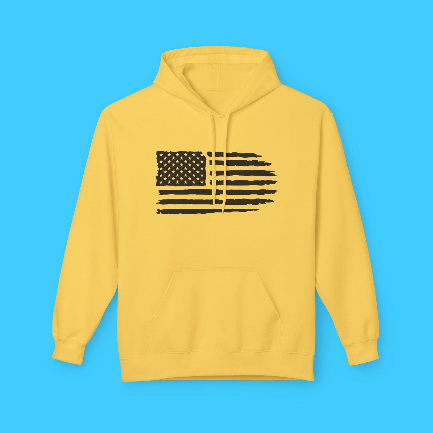 Distressed American Flag Hoodie — Vintage USA Patriotic Pullover - Resist Supply