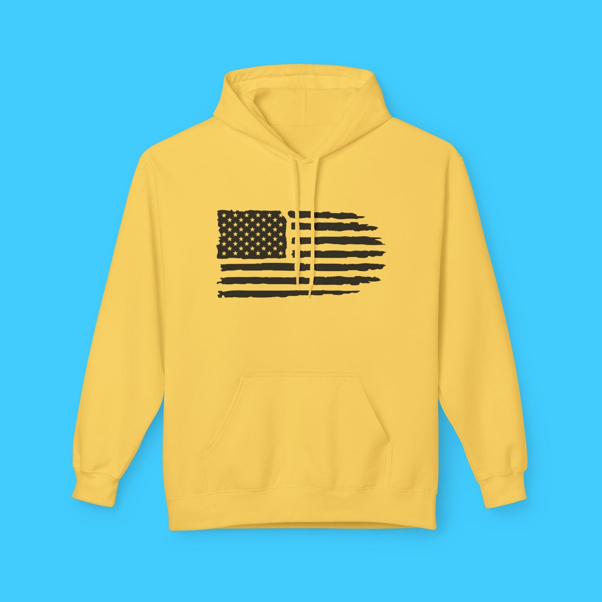 Distressed American Flag Hoodie — Vintage USA Patriotic Pullover - Resist Supply