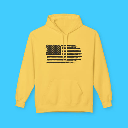 Distressed American Flag Hoodie — Vintage USA Patriotic Pullover - Resist Supply