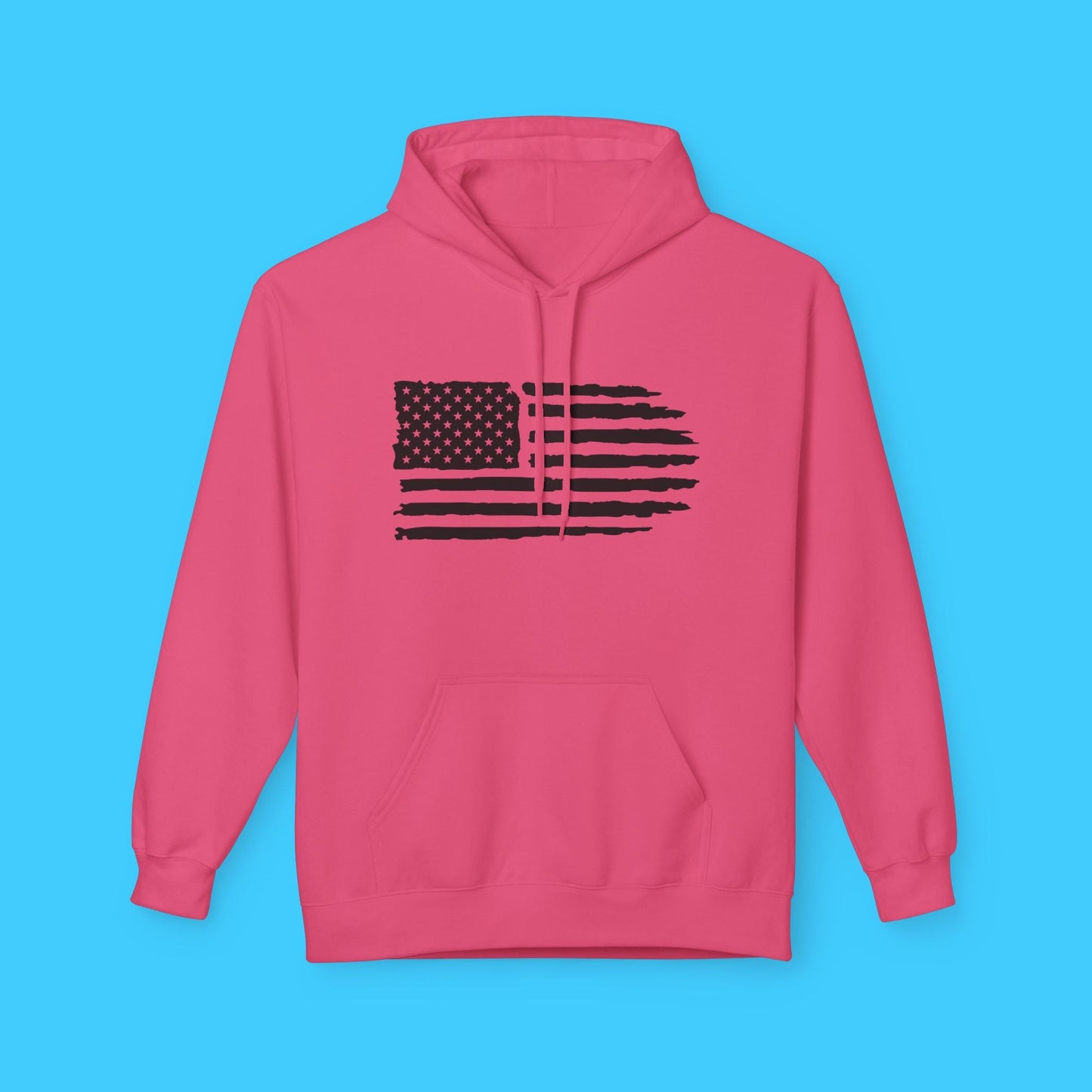 Distressed American Flag Hoodie — Vintage USA Patriotic Pullover - Resist Supply