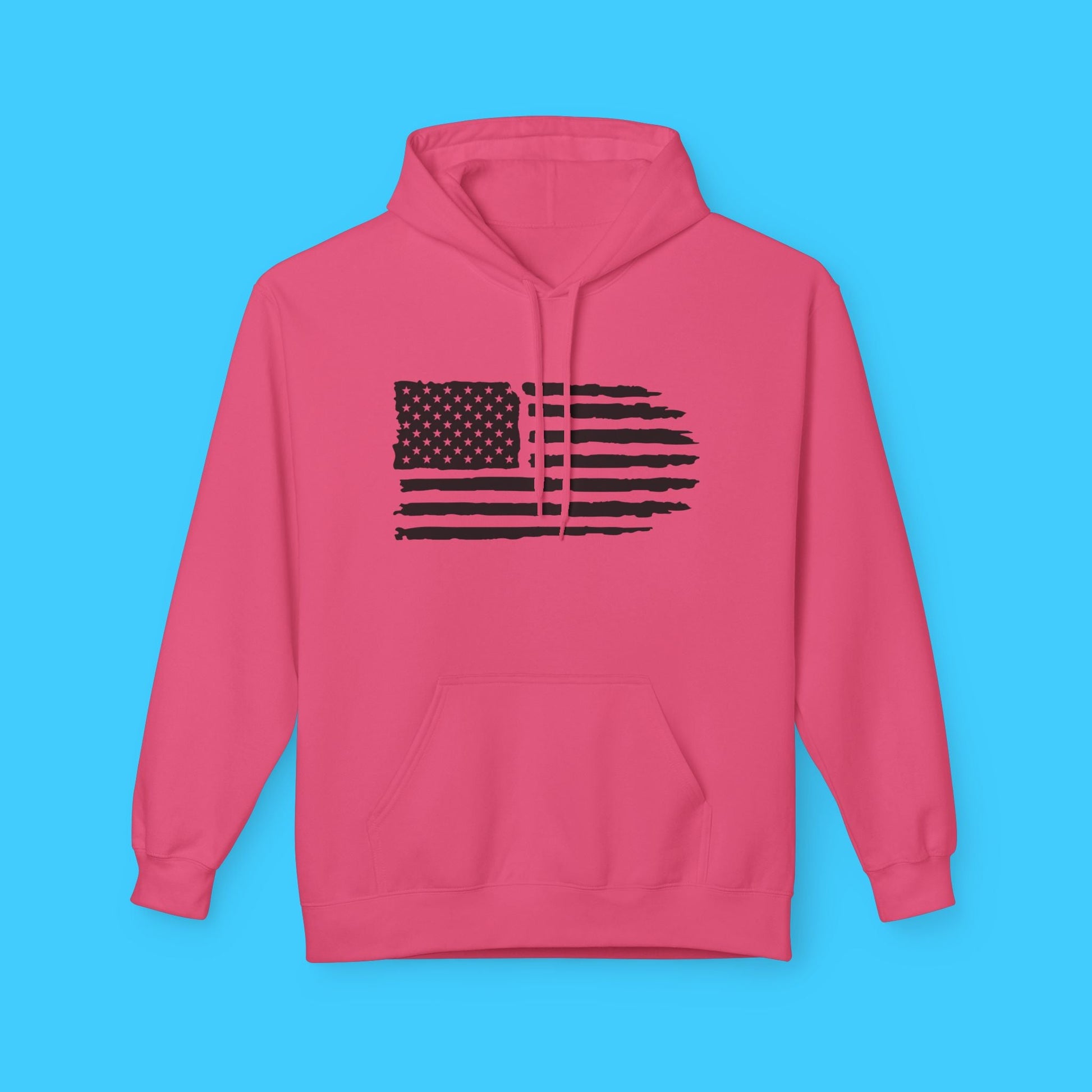 Distressed American Flag Hoodie — Vintage USA Patriotic Pullover - Resist Supply