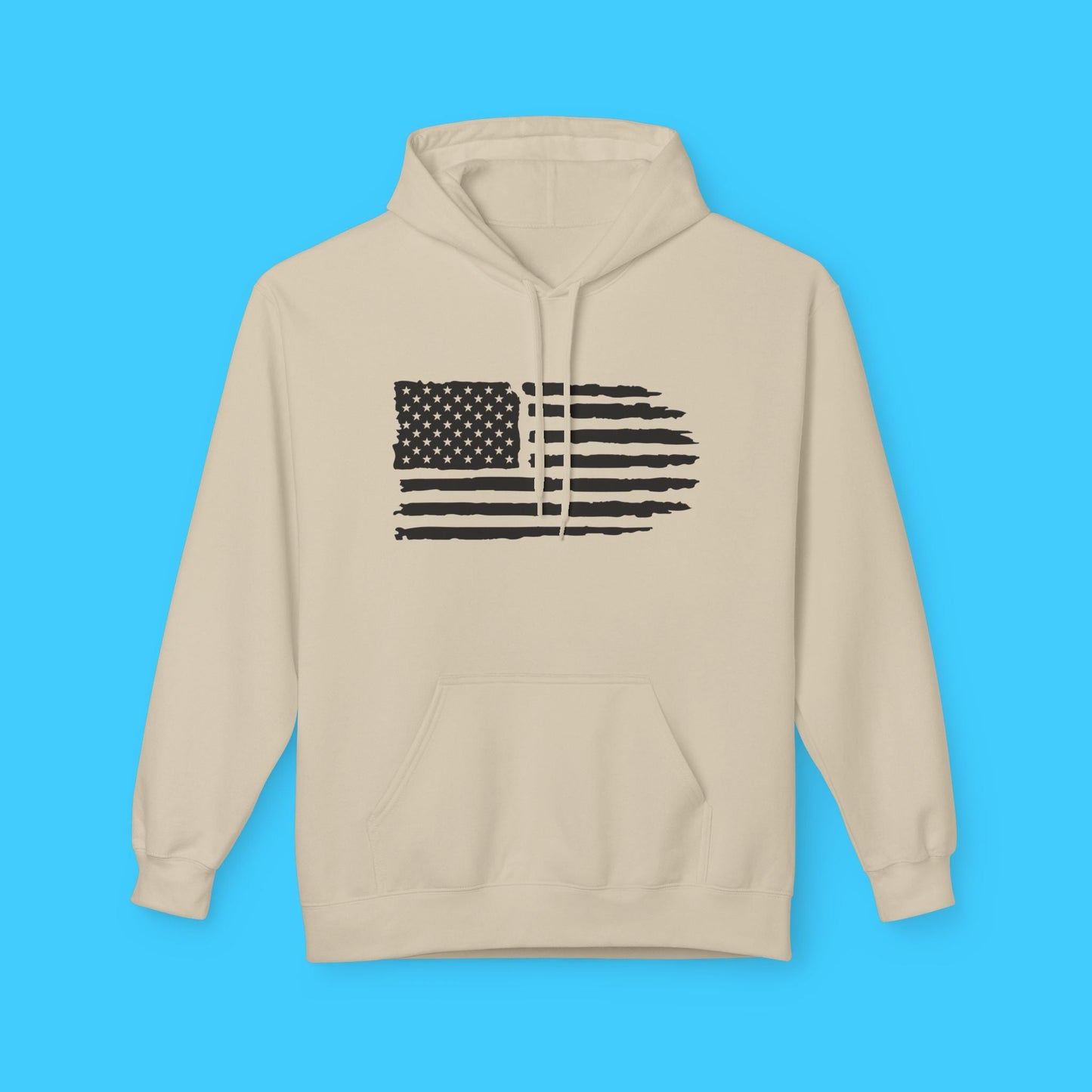 Distressed American Flag Hoodie — Vintage USA Patriotic Pullover - Resist Supply