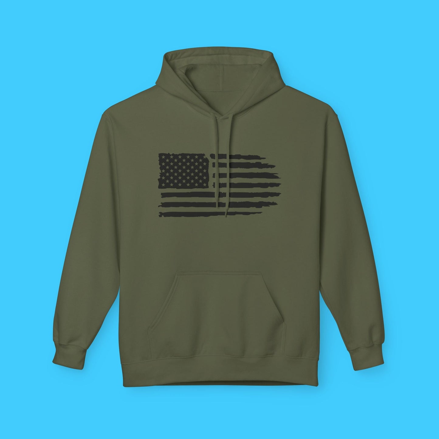 Distressed American Flag Hoodie — Vintage USA Patriotic Pullover - Resist Supply